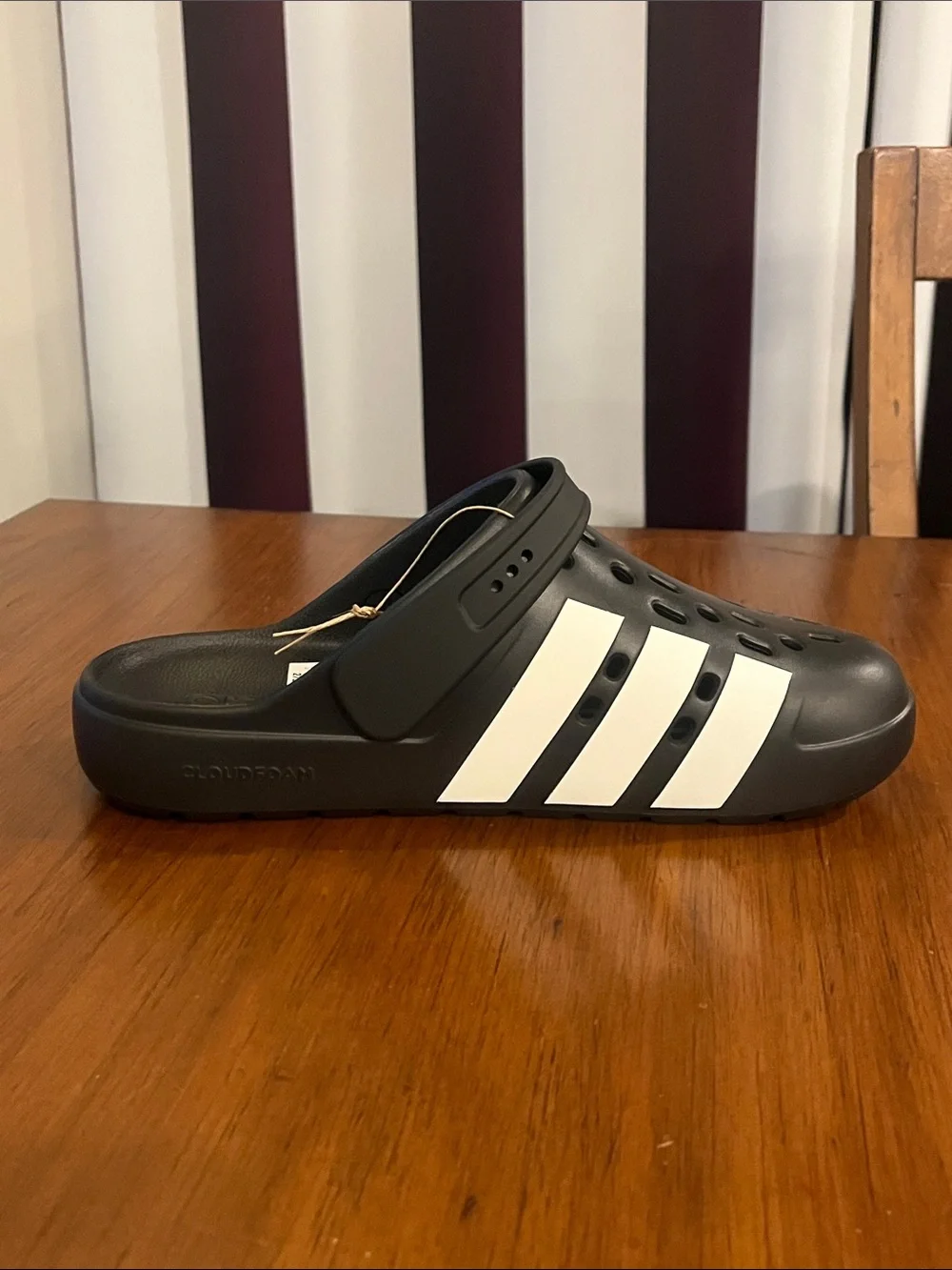 Adidas Adilette Clog 2.0 Shoes JQ8058 new black white Mens Size 9 / Women’s 10